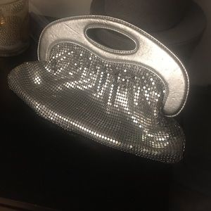 Metallic silver clutch perfect for night out